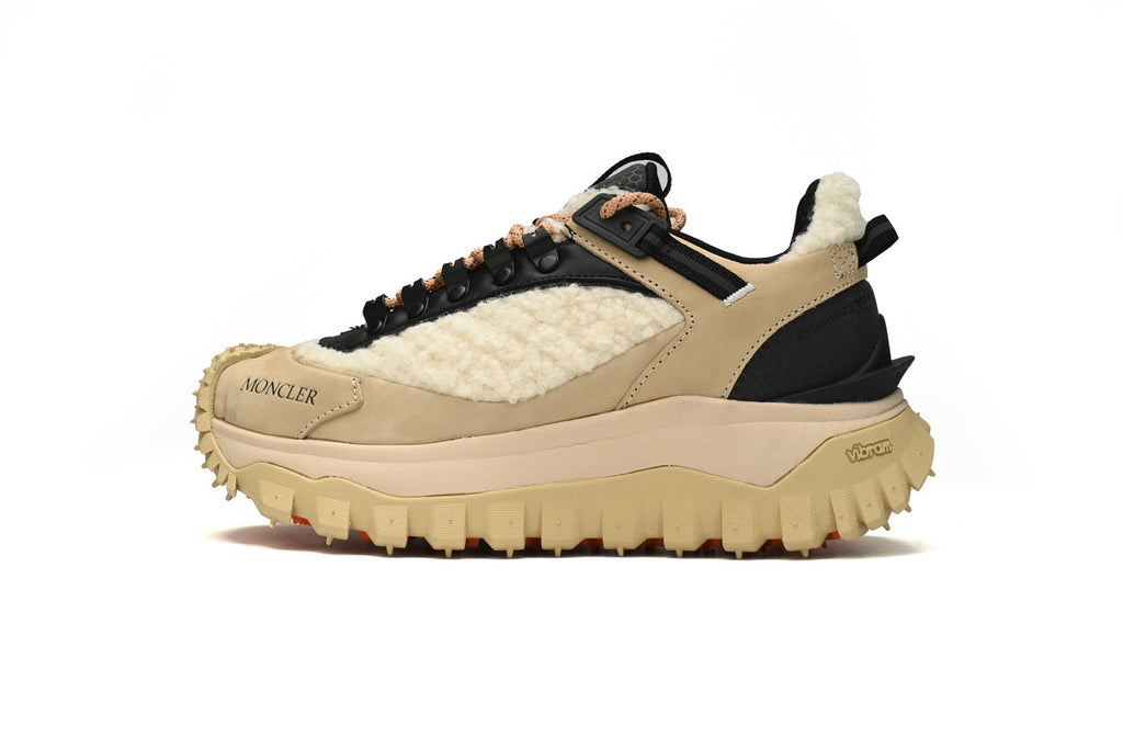 Moncler Trailgrip Black Khaki Velvet Sneakers