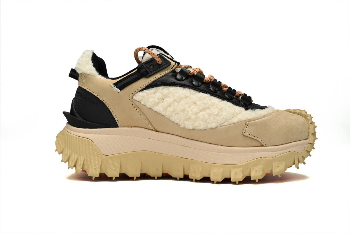Moncler Trailgrip Black Khaki Velvet Sneakers