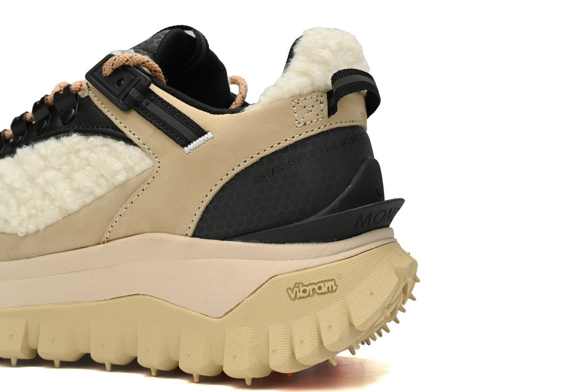Moncler Trailgrip Black Khaki Velvet Sneakers