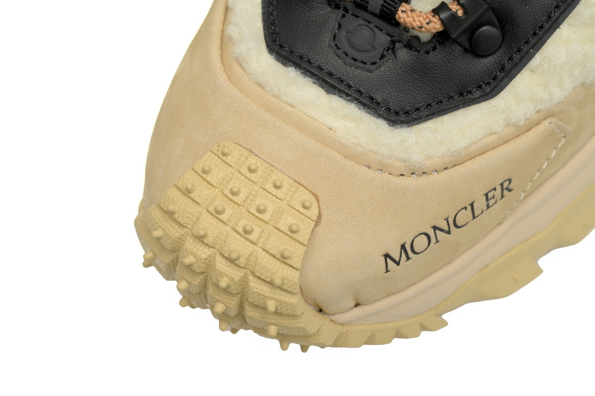 Moncler Trailgrip Black Khaki Velvet Sneakers