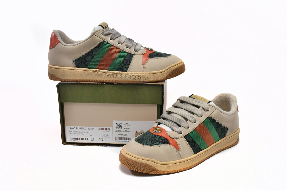 Gucci Screener Green Orange Sneakers