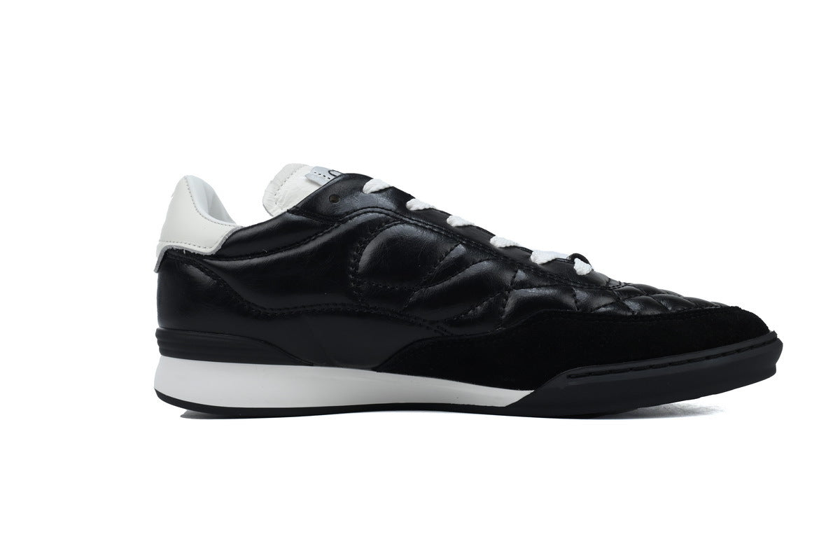 Chanel Black Quilted Suede Low-Top Sneakers