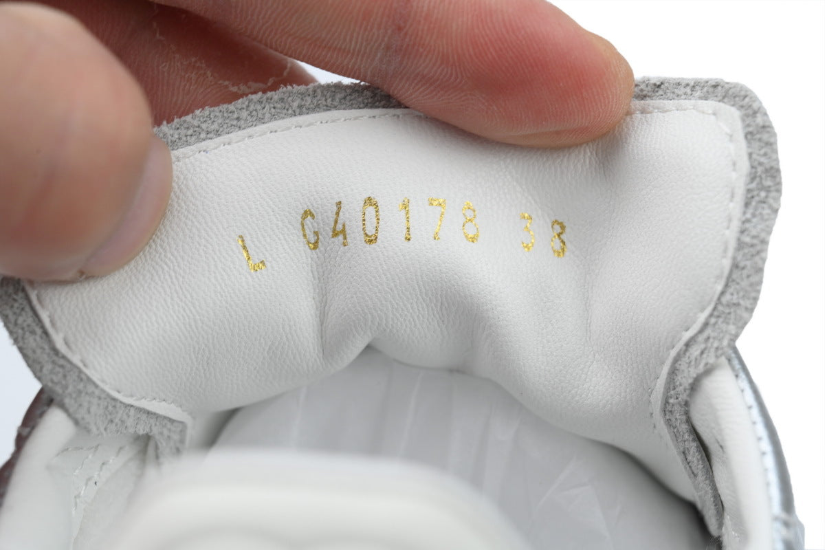 Chanel Silver Quilted Leather Sneakers
