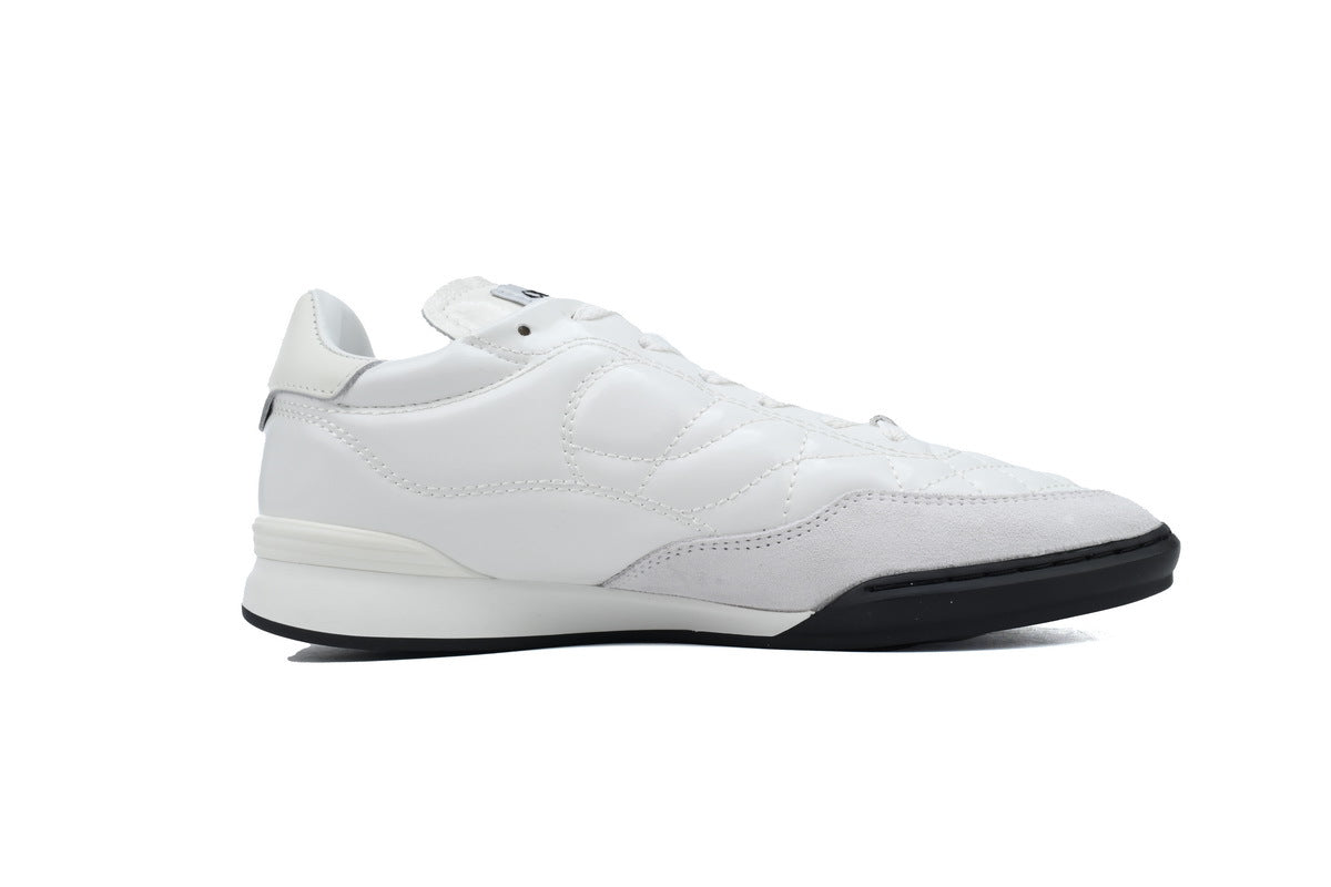 Chanel White Quilted Leather & Suede Sneakers