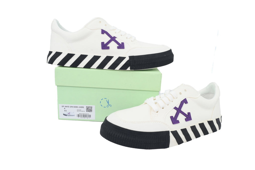 Off-White Vulc Low White Purple Canvas Sneakers