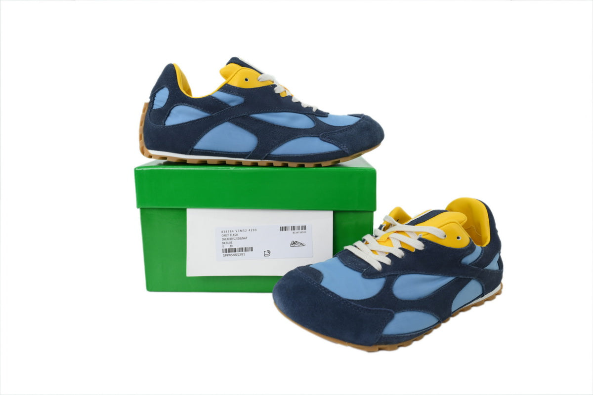 Bottega Veneta Orbit Flash Sneakers – Blue/Yellow