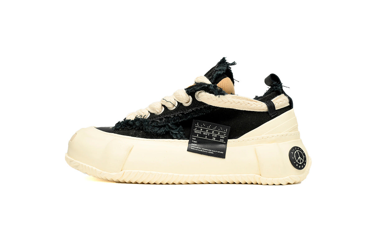 xVESSEL G.O.P. Lows 2.0 Black Canvas Sneakers