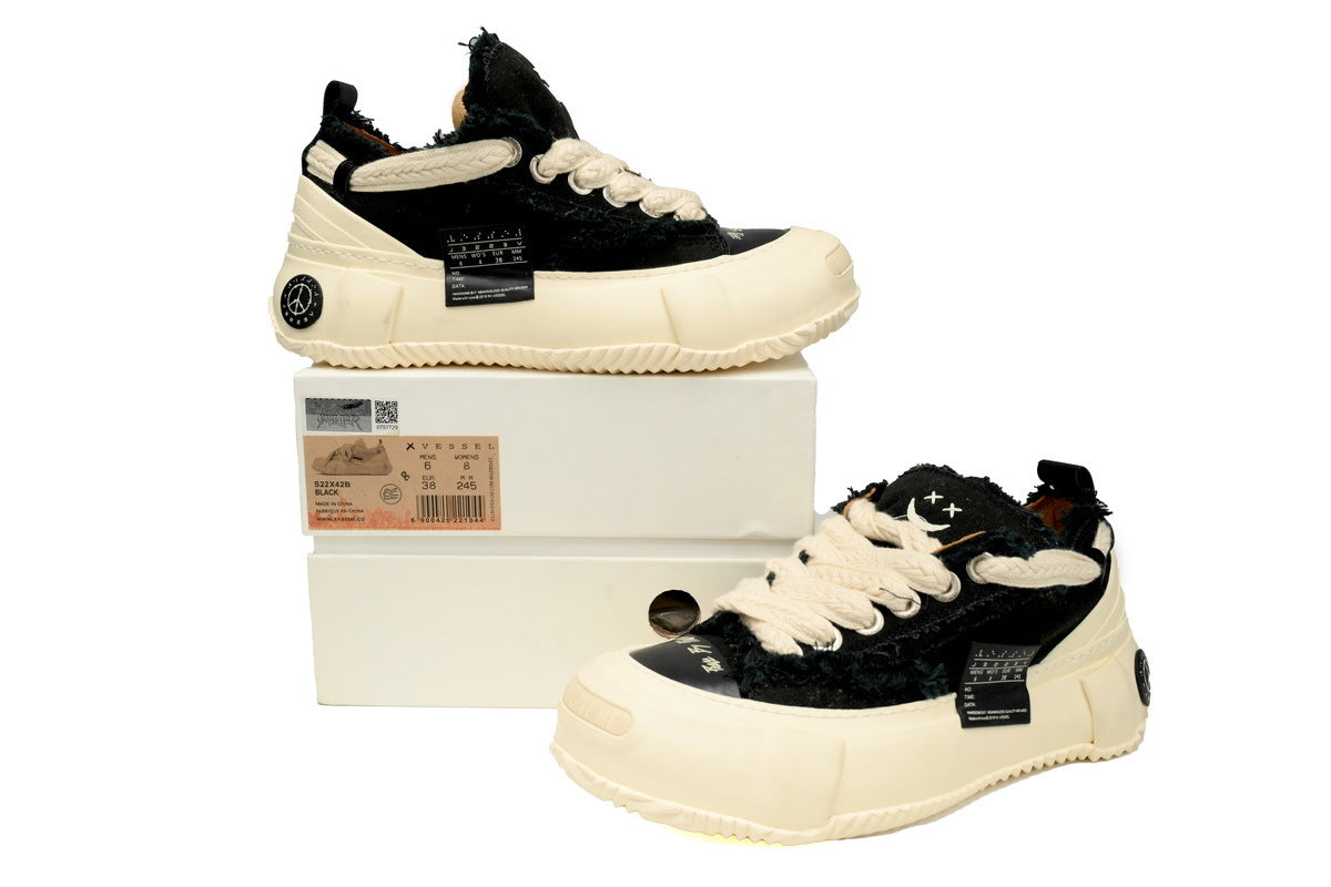 xVESSEL G.O.P. Lows 2.0 Black Canvas Sneakers