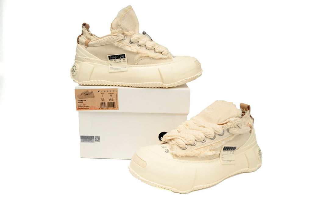 xVESSEL G.O.P. Lows 2.0 White Canvas Sneakers