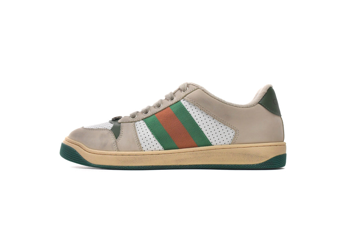 Gucci Screener White Perforated Leather Sneakers