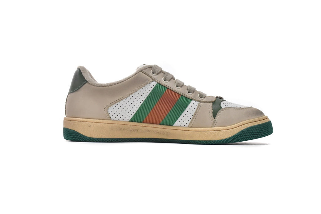 Gucci Screener White Perforated Leather Sneakers