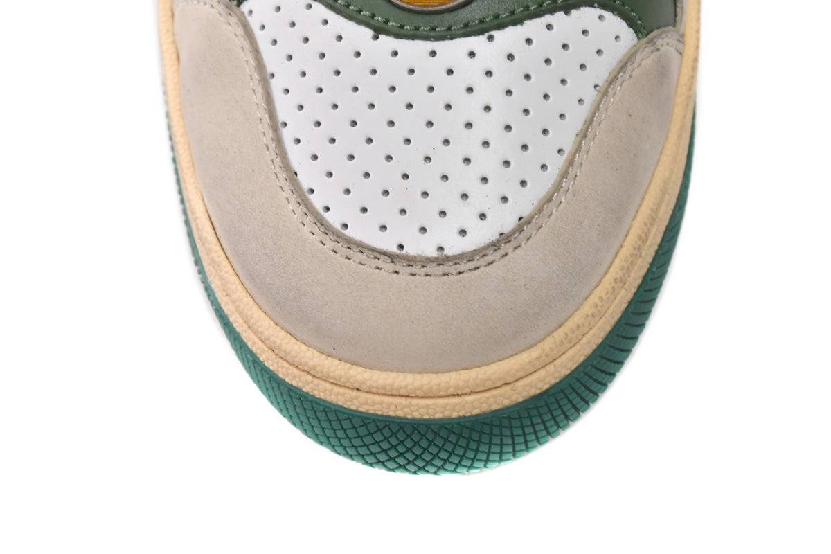 Gucci Screener White Perforated Leather Sneakers