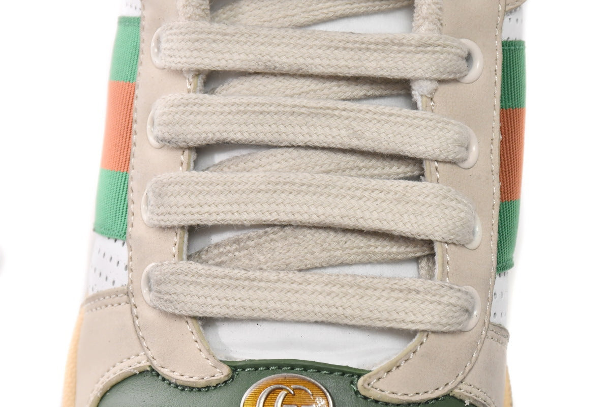 Gucci Screener White Perforated Leather Sneakers