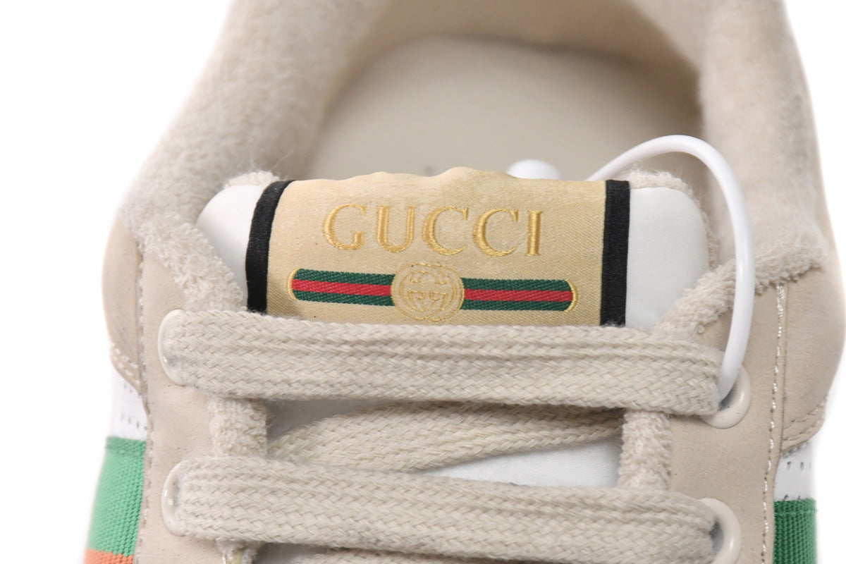Gucci Screener White Perforated Leather Sneakers
