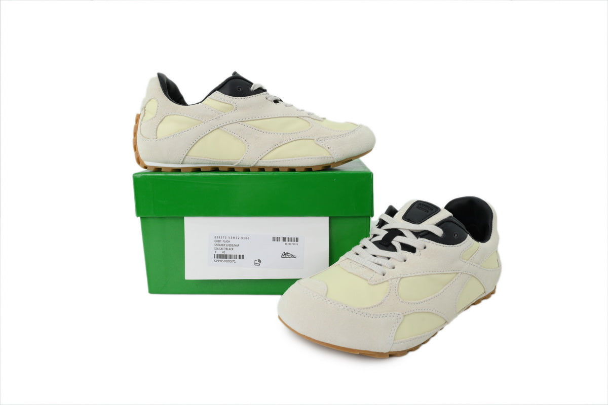 Bottega Veneta Orbit Flash Sneakers – Sea Salt/Black