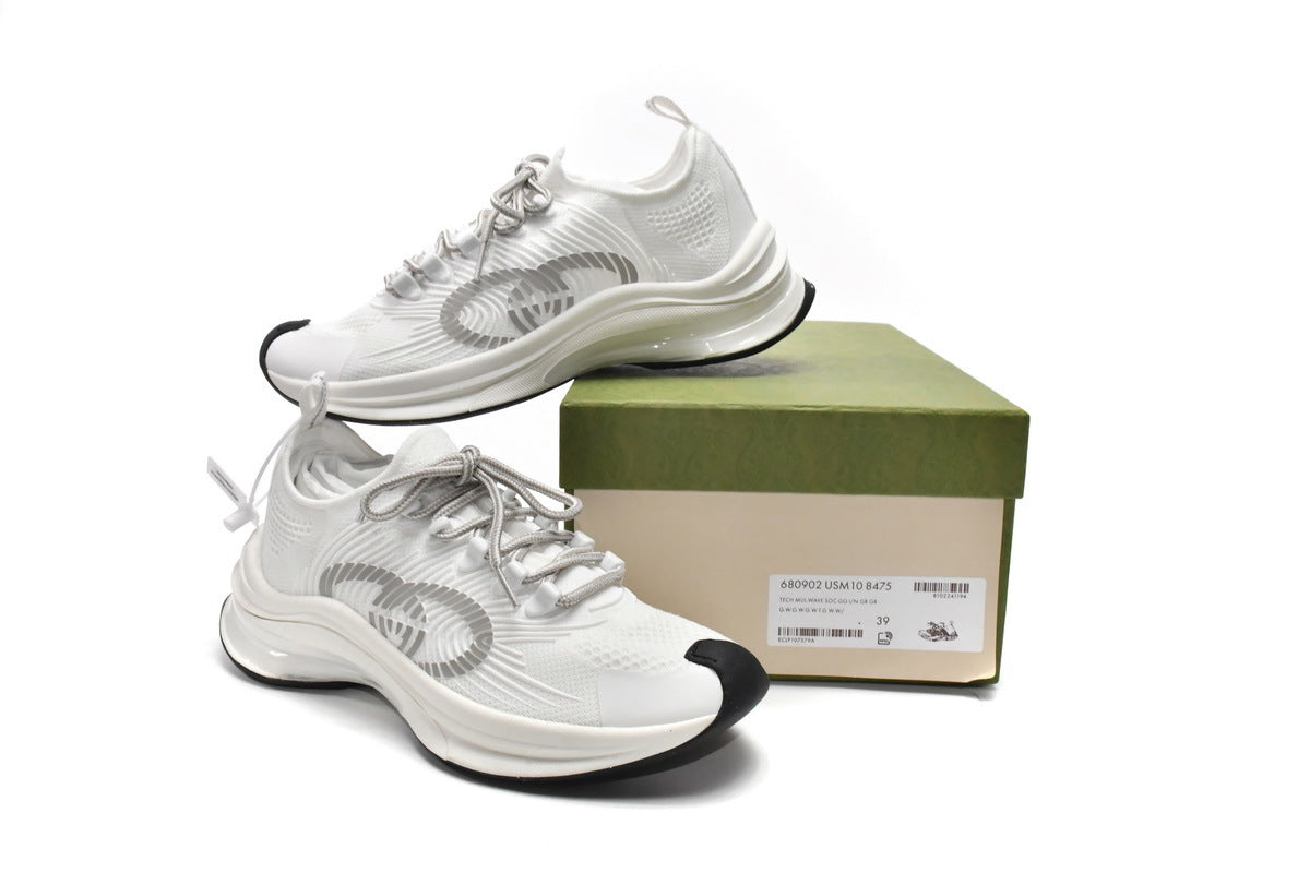 Gucci Run White Technical Knit Sneakers