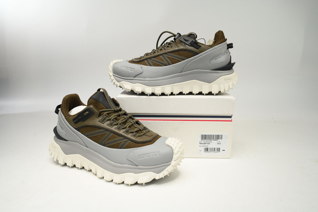 Moncler Trailgrip GTX Khaki Green Gray Sneakers