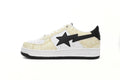 A BATHING APE BAPE STA Low White Snake-Skin Pattern