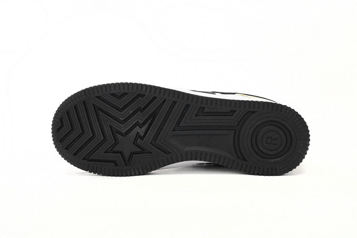 A BATHING APE BAPE STA Low White Snake Skin Pattern Sneakers