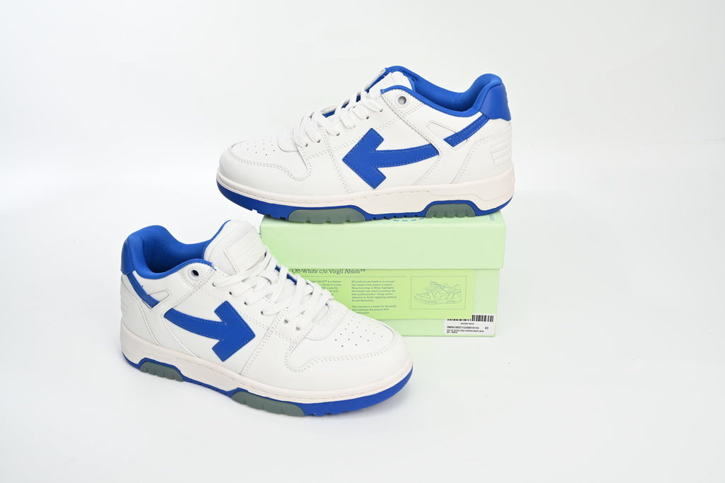 OFF-WHITE Out of Office White/Blue Heel Sneakers