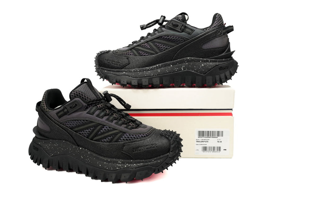 Moncler Trailgrip Black Chameleon Leather Sneakers