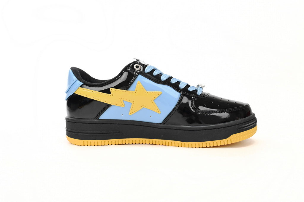 A BATHING APE BAPE STA Low Black Blue and Yellow Sneakers