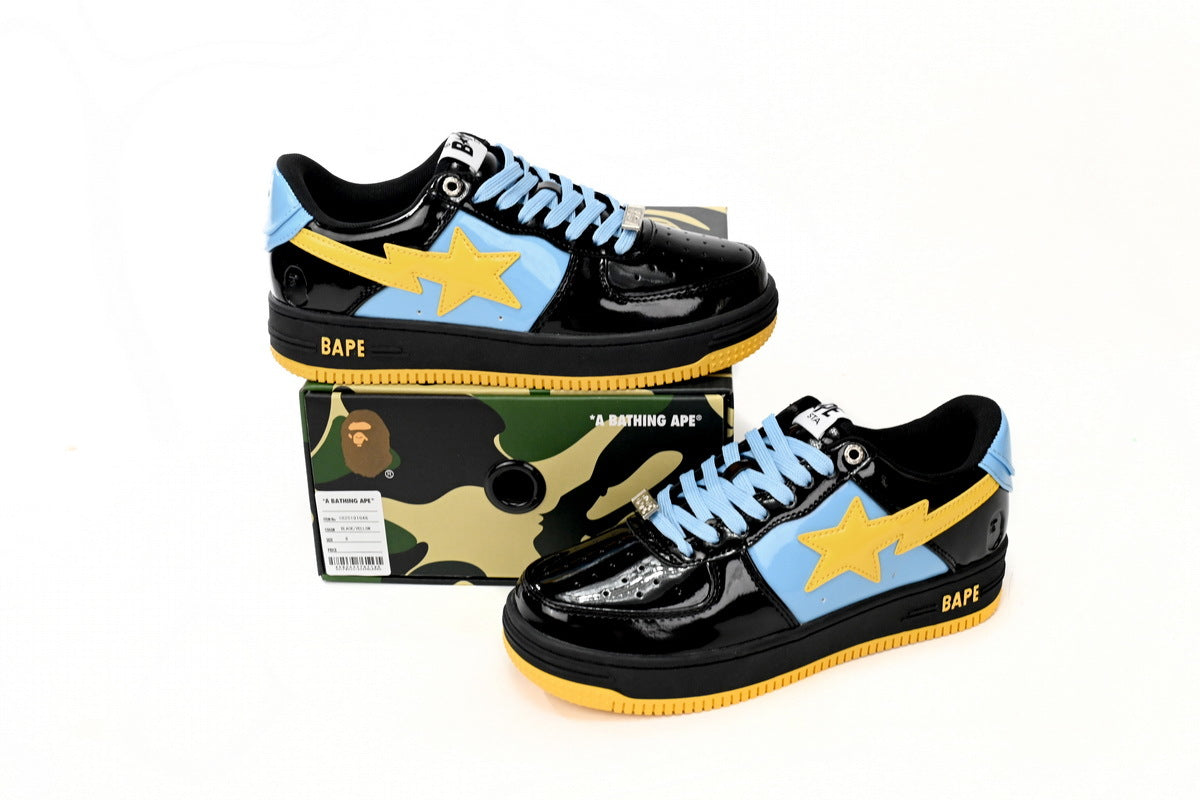 A BATHING APE BAPE STA Low Black Blue Yellow
