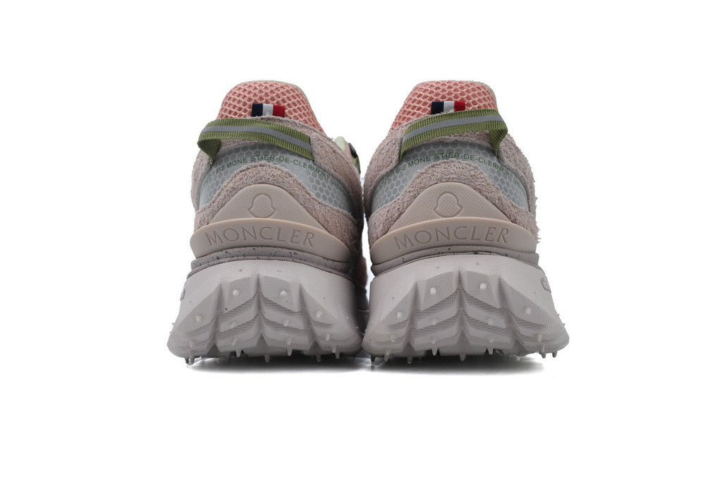 Moncler Trailgrip Light Gray Pink Suede Mesh Sneakers
