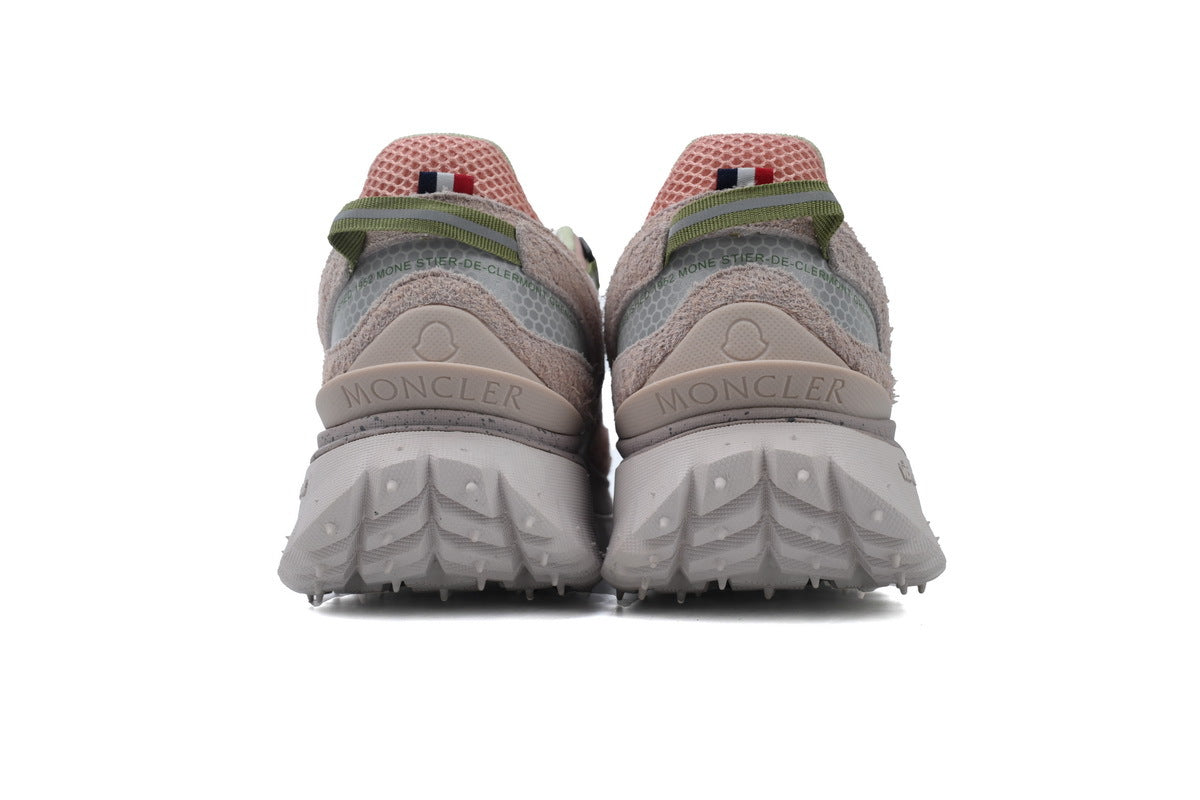 Moncler Trailgrip Light Gray Pink Suede Mesh Sneakers