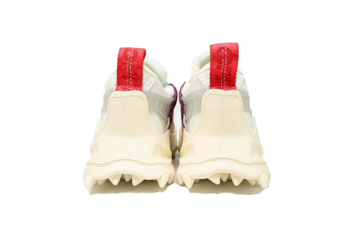 Off-White White Navy Mixed-Material Low-Top Sneakers
