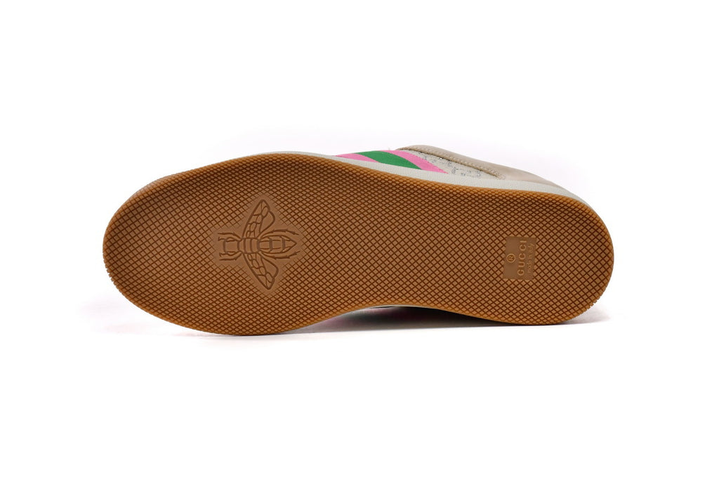 Gucci Screener White Gold Silver Sneakers