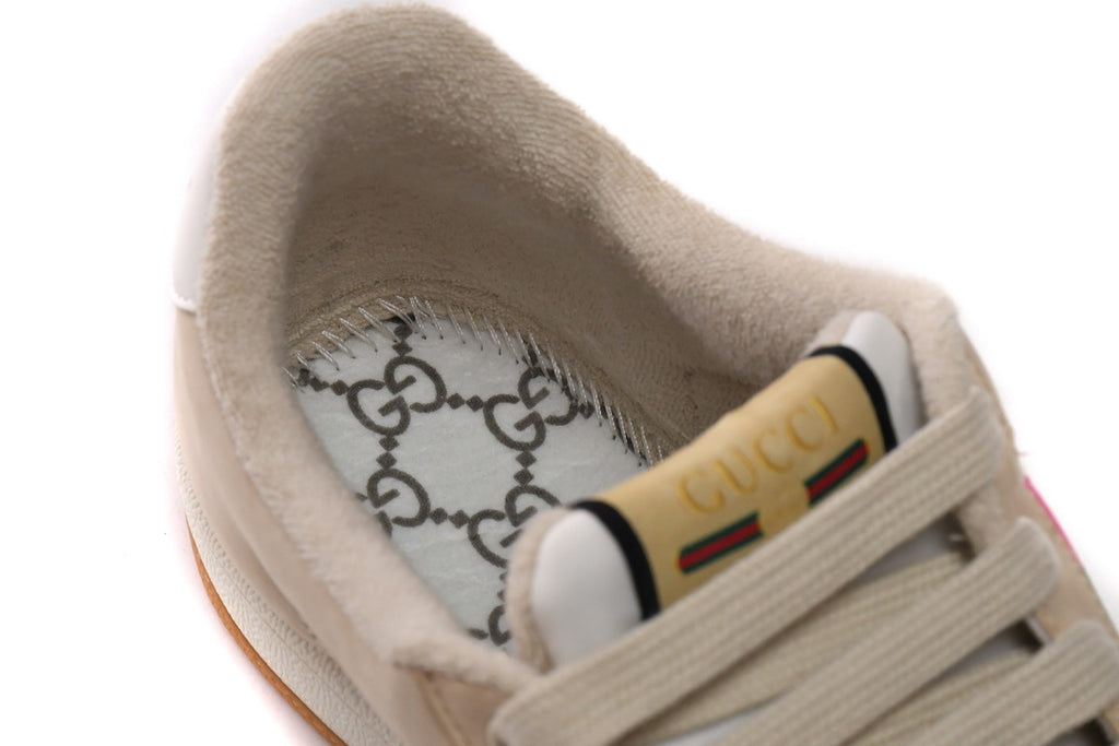 Gucci Screener White Gold Silver Sneakers