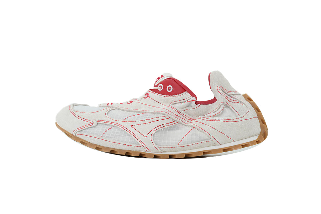 Bottega Veneta Orbit Flash Sneakers – Alabaster/Cardinal