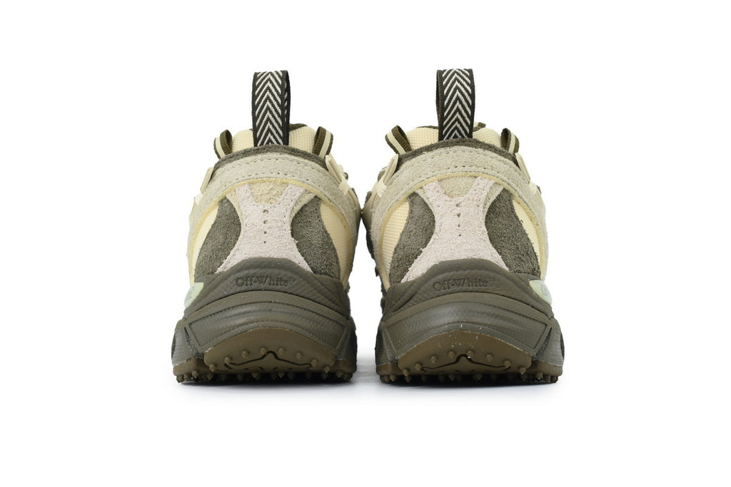 Off-White Be Right Back Forest Green Beige Suede Sneakers