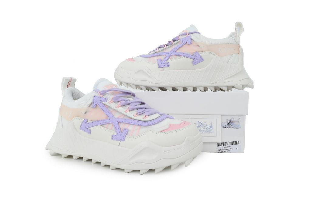 Off-White ODSY-1000 Ivory Lavender Mixed-Material Sneakers