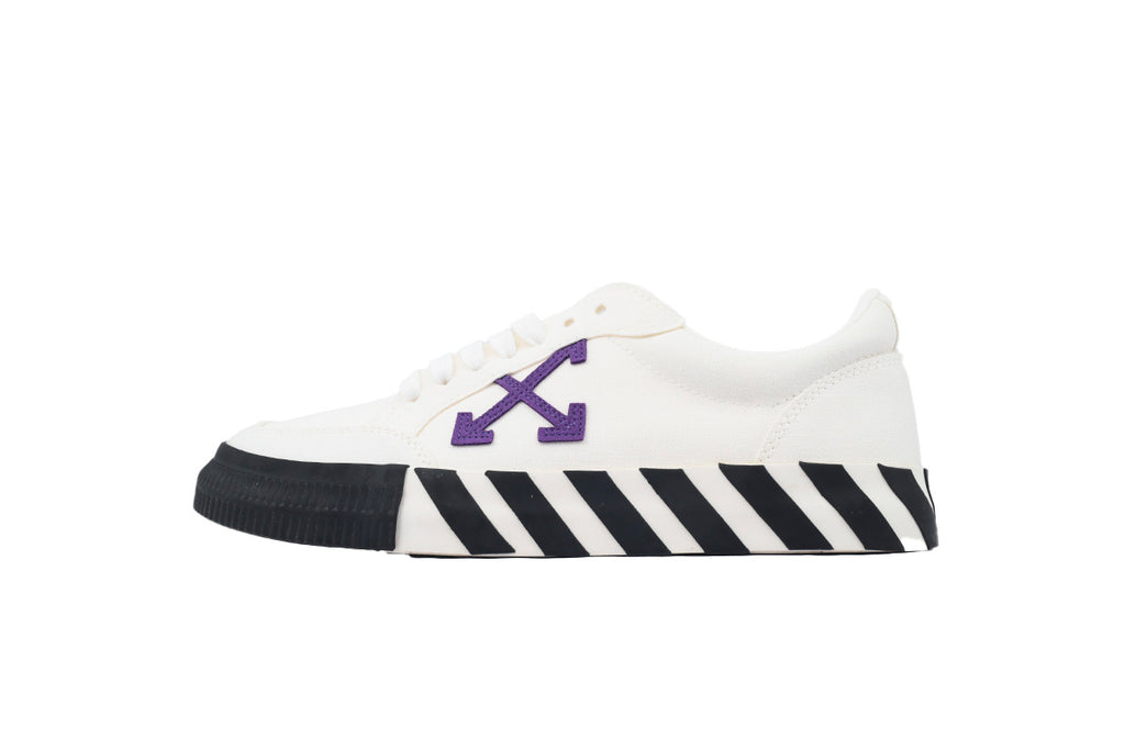Off-White Vulc Low White Purple Canvas Sneakers