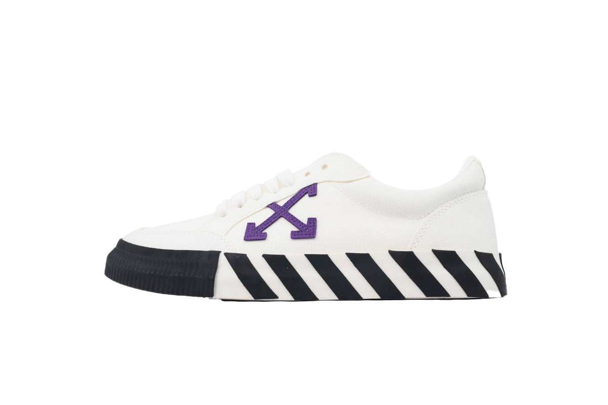 Off-White Vulc Low White Purple Canvas Sneakers