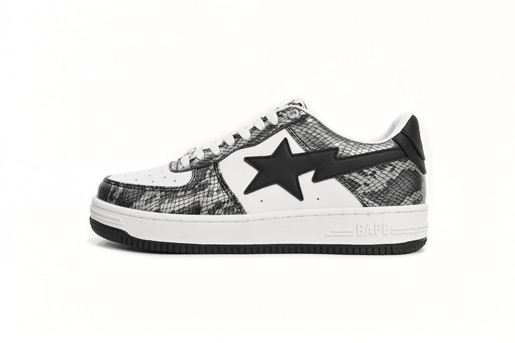 A BATHING APE BAPE STA Low Black Black Snake Skin