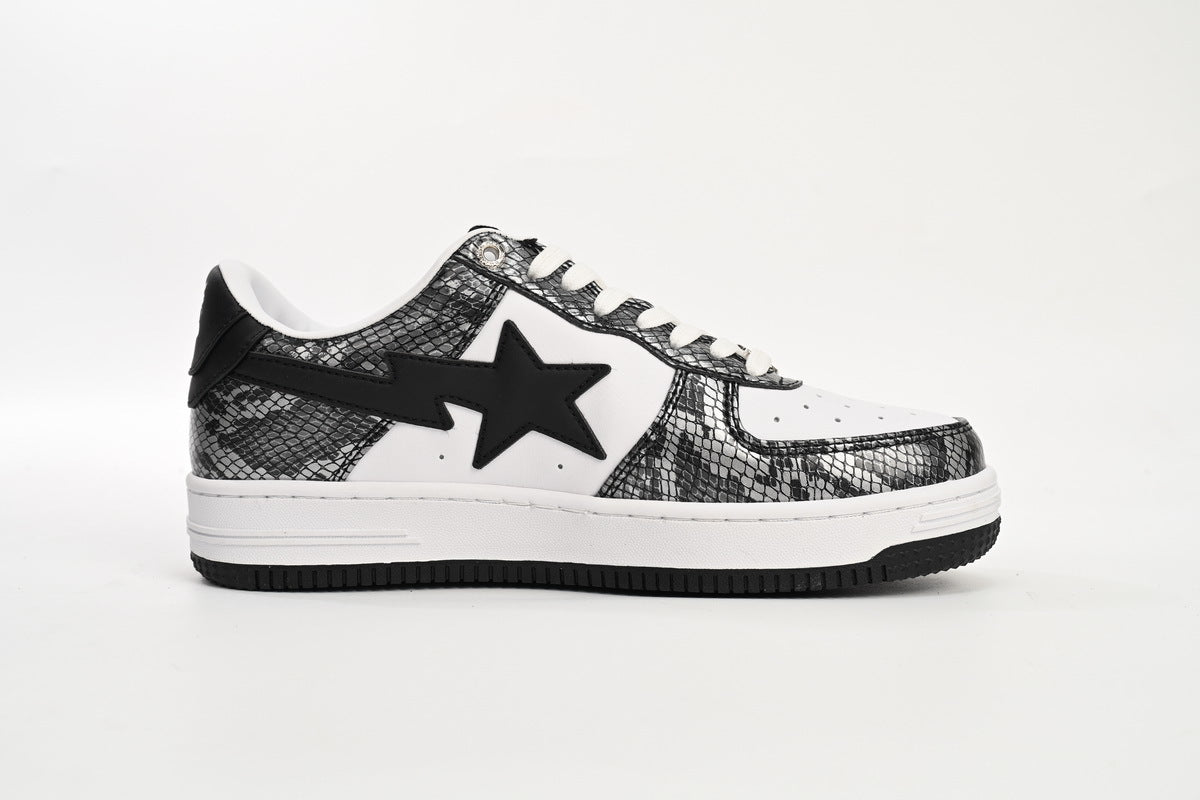 A BATHING APE BAPE STA Low Black Black Snake Skin