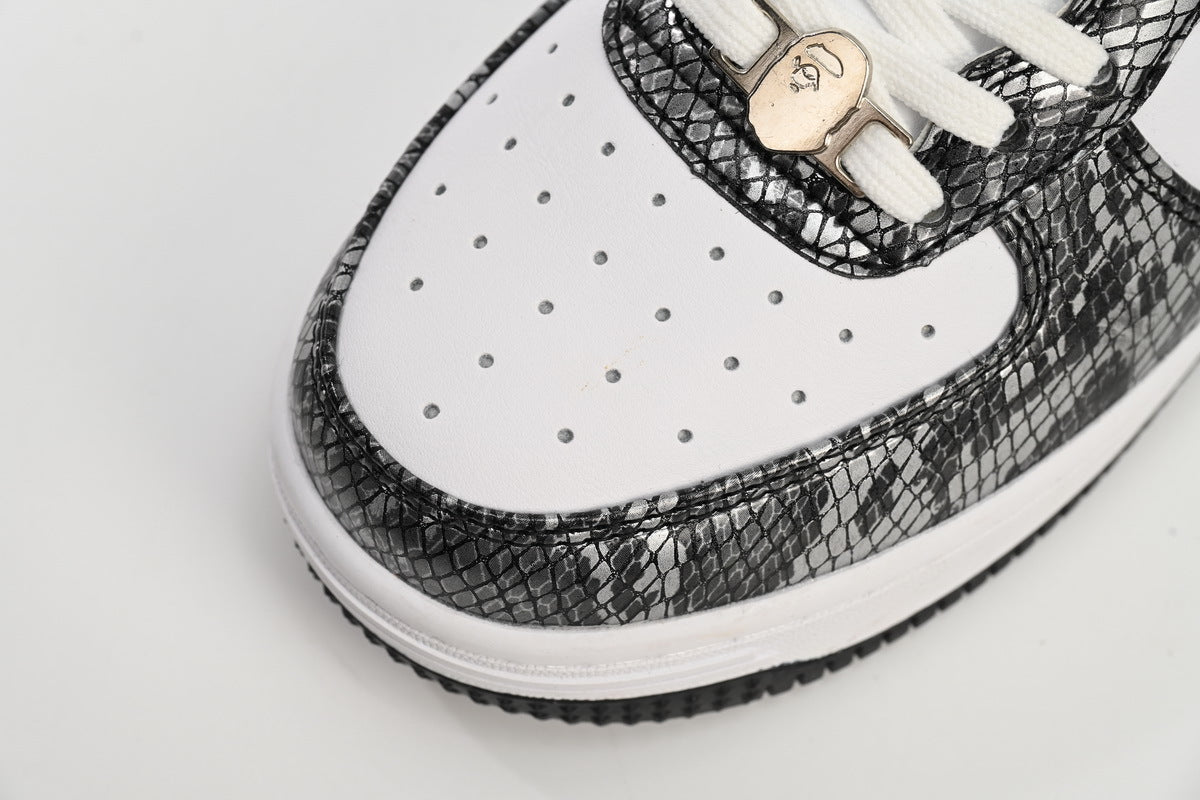 A BATHING APE BAPE STA Low Black Black Snake Skin