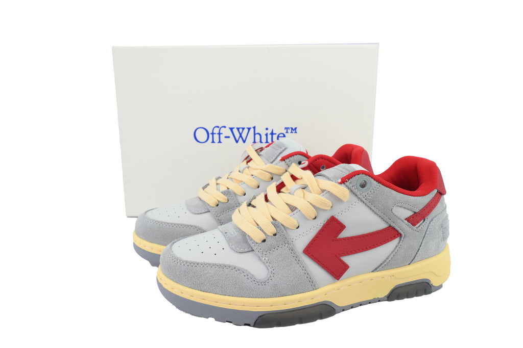 Off-White Out  Office Low-Top Sneakers Light Grey Red