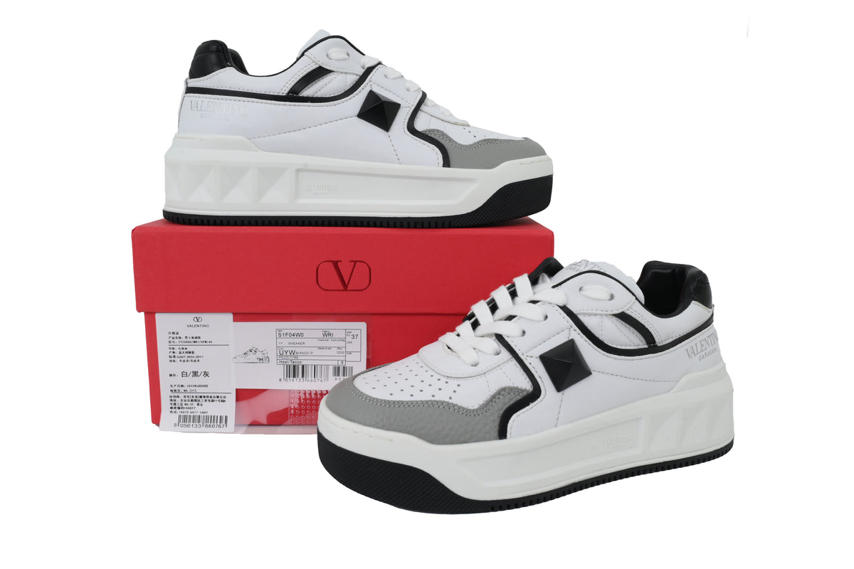 Valentino Garavani One Stud XL Black & White Nappa Sneakers