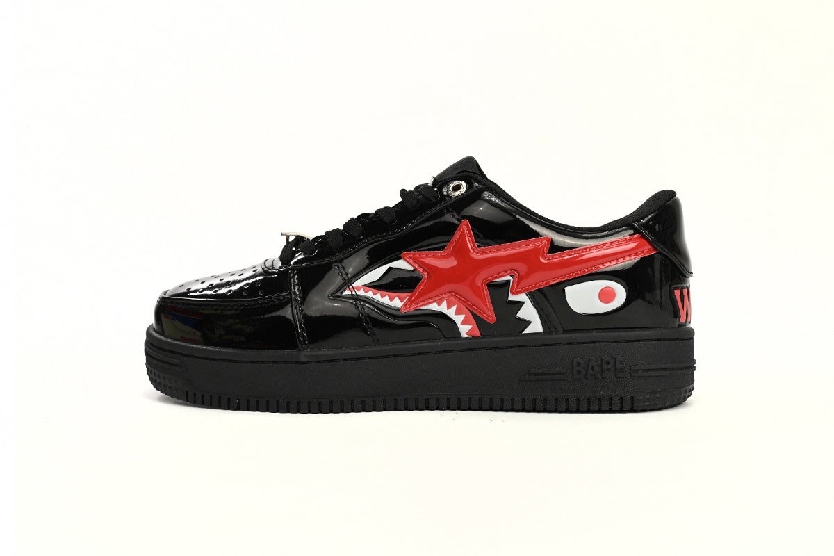 A BATHING APE BAPE STA Low Black Blue Black Shark Sneakers