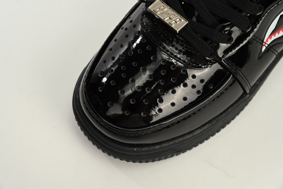 A BATHING APE BAPE STA Low Black Blue Black Shark