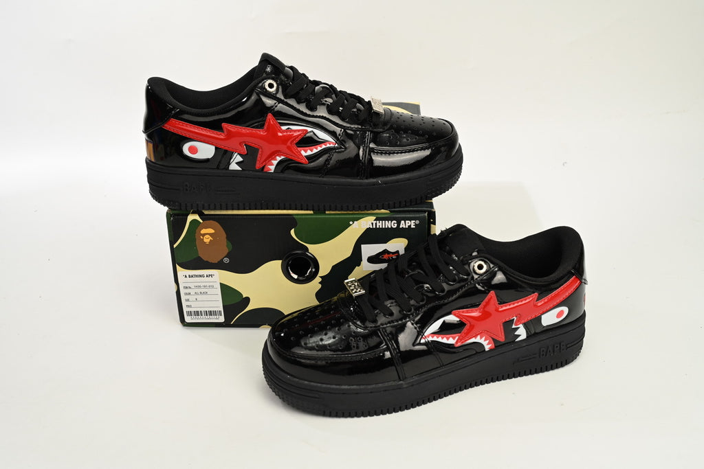 A BATHING APE BAPE STA Low Black Blue Black Shark