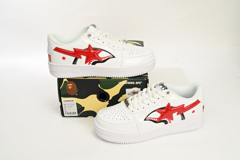 A BATHING APE BAPE STA Low Black Blue White Shark Sneakers