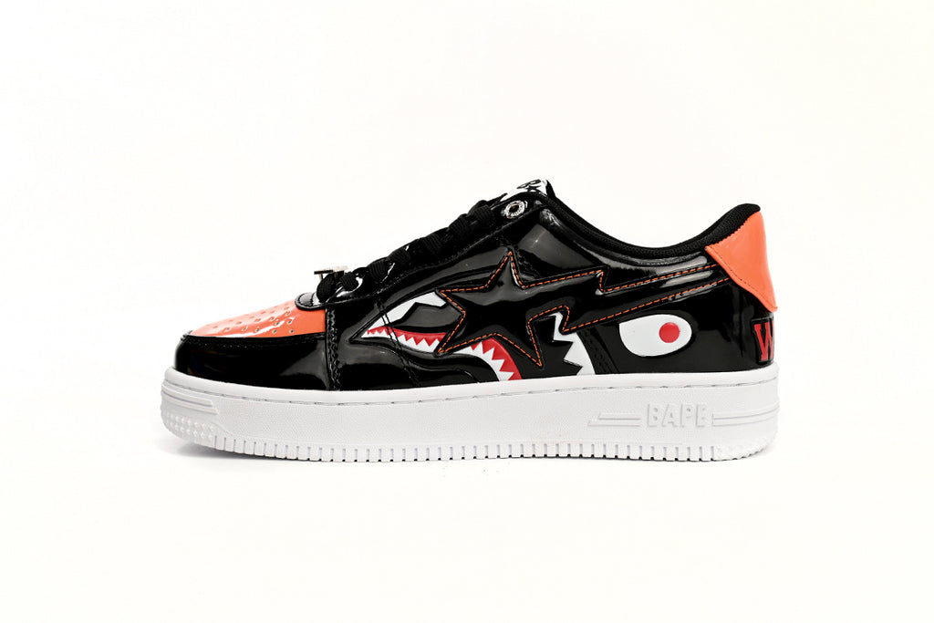 A BATHING APE BAPE STA Low Black Blue Black Orange Shark
