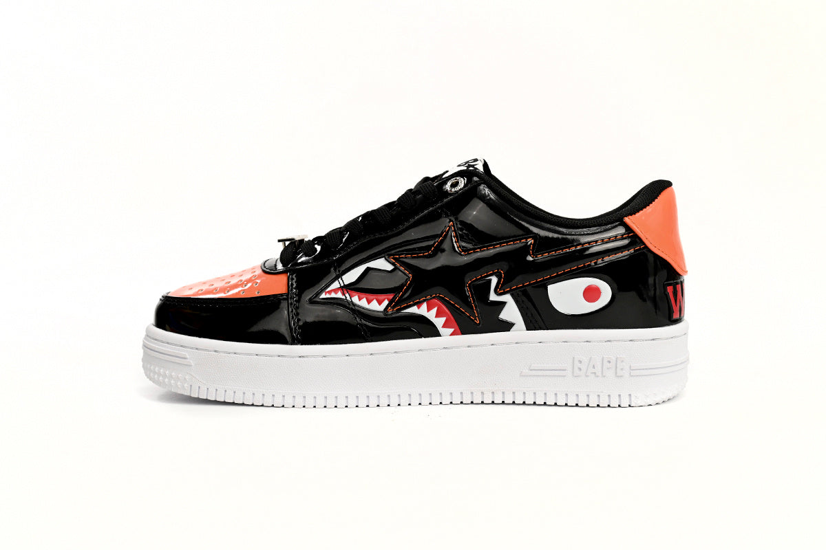 A BATHING APE BAPE STA Low Black Blue Black Orange Shark