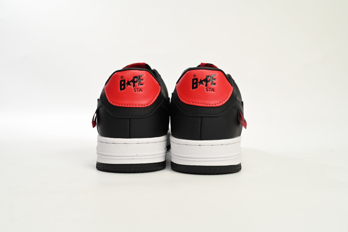 A BATHING APE BAPE STA Low Black Red Co-Branding