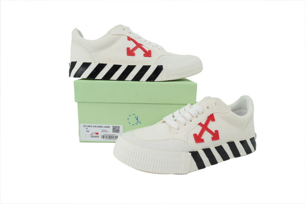 Off-White Vulc Low White Red Canvas Sneakers